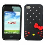 Wholesale iPhone 4 4S Diamond Kitty Case (Black)